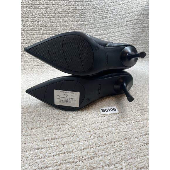 NINE WEST Black Women's 10M Stiletto Pointed Leather Boots - Picture 11 of 11